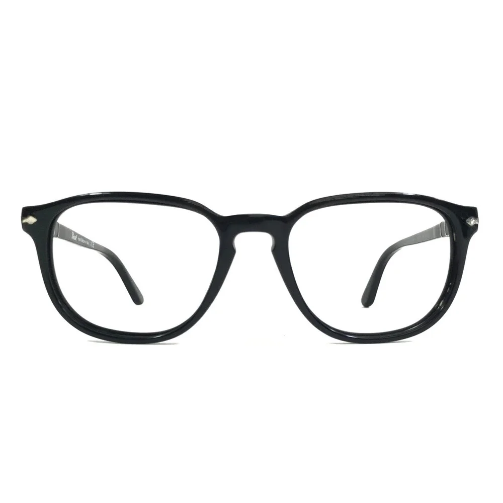 Persol Eyeglasses Frames 3019-S 95/31 Shiny Black Square Full Rim 52-18-140